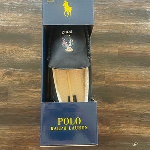 POLO RALPH LAUREN BEAR FAUX FUR-LINED SLIPPERS SIZE 11 MENS